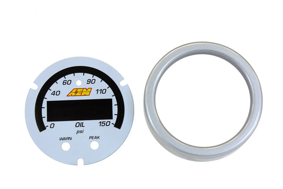 AEM X-Series Oil Pressure Gauge 0-150psi / 0-10bar Black Bezel & Black Faceplate AEM Electronics