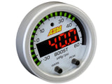 AEM X-Series Boost Pressure Gauge -30-60psi / -1-4bar  Accessory Kit Silver Bezel & White Faceplate AEM Electronics