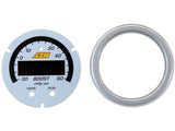 AEM X-Series Boost Pressure Gauge -30-60psi / -1-4bar  Accessory Kit Silver Bezel & White Faceplate AEM Electronics