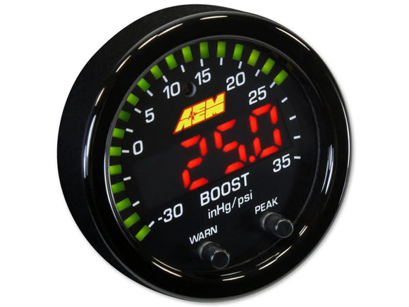 AEM X-Series Boost Pressure Gauge -30 inHg ~ 35 psi / -1 ~ 2.5 bar AEM Electronics