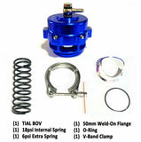 TiAL Q BV50 Blue 50mm Blow Off Valve (BOV) - Up to 35PSI - 6PSI + 18PSI Springs