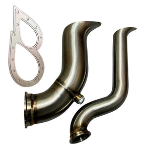 H Series Tear Drop Hood Exit Up Pipe Dump Tube Top Mount Turbo Manifold Guard