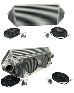 Backdoor Front Mount Intercooler Dual 3" Tucked Full Size Radiator Combo 16AN