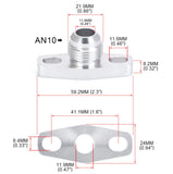 Billet Turbo Oil Drain Return Adapter Flange with Gasket 10AN Garret T3 T4 GT40 GT28 GT30 GT35 JSR-DRP