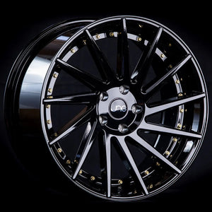 JNC051 Gloss Black/Gold Rivets JNC Wheels