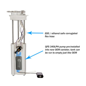 QFS 340LPH Direct Drop-In Performance Fuel Pump Assembly w/ Sending Unit, QFS-A157HV QFS