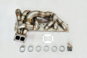 N54 Top Mount Single Front Facing T4 Turbo Manifold w/ 44mm WG Flange 135i 335i 535i Z4 Divided