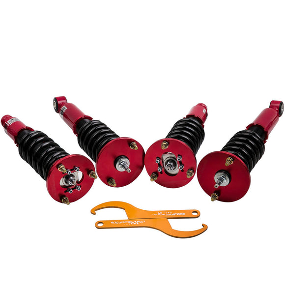 Coilovers Kits Mitsubishi Eclipse 95-99 2ND Gen Adj Damper 24 Levels Red lowering kit