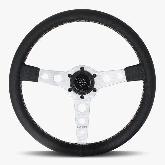 The Daytona | Black Leather | Silver Spoke | White Stitch