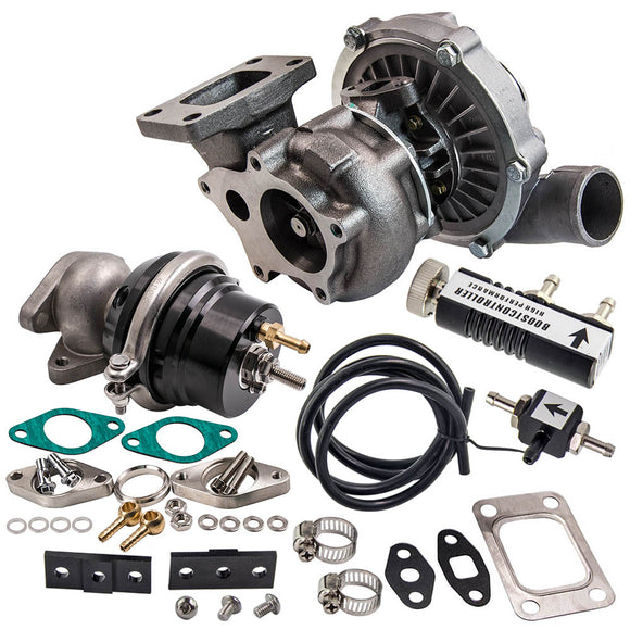 T04E Turbocharger + 8PSI Internal Wastegate 38mm+30 PSI Boost Controller Kit