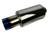 Polished Stainless Steel N1 Hi Power Style Muffler 3" Inlet 4" Outlet Burnt Tip