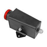 Power Steering Tank Firewall Mount (Right Inlet) + Remote Fill Tank - Red Cap