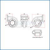 4 bolt T3 A/R .63 SPA300 / SPA500C / SPA509C turbine housing