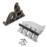 VW MKIV GTI T3 Twin Scroll Top Mount Flange Turbocharger Exhaust Manifold + Cast Aluminum Intake Manifold