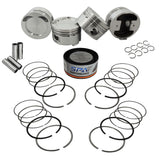 Forged piston and rings set 82,5mm VW 2.0L 16V ABF + VW 159mm x 20mm High Performance Steel Basic Connecting Rod set 3/8" bolt (1000hp)