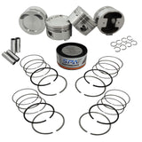 Forged piston and rings set 83mm VW 2.0L 16V ABF + VW 159mm x 20mm High Performance Steel Basic Connecting Rod set 3/8" bolt (1000hp) + Decompression Head Gasket Spacer - 1.5mm + 136mm head stud set