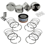 Forged piston and rings set 83.5mm VW 2.0L 16V ABF + VW 159mm x 20mm High Performance Steel Basic Connecting Rod set 3/8" bolt (1000hp) + Decompression Head Gasket Spacer - 1.5mm + Head stud set