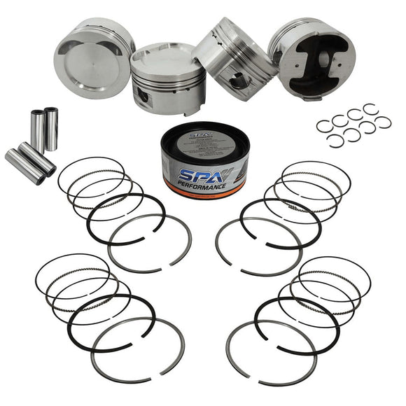 Forged piston and rings set 83.5mm VW 2.0L 16V ABF + Decompression Head Gasket Spacer - 1.5mm + Head stud set