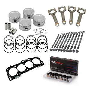 Forged piston and rings set 83.5mm VW ABA 2.0L 8V + VW 144mm x 20mm High Performance Basic Connecting Rod Set 7/16" bolt (1100hp) +decompression Head Gasket Spacer - 1.5mm + Head stud set + King Engine Bearings