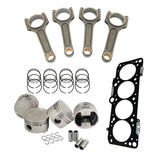 Forged piston set 82.5mm 2.0L 20V VW/AUDI + VW 144mm x 20mm High Performance Basic Connecting Rod Set 7/16" bolt (1100hp) + Decompression Head Gasket Spacer - 1.5mm