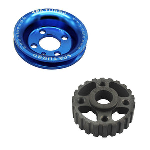 VW syncro Audi 80 90 100 4000 rabbit 1.8 8v underdrive Pulley - BLUE + VW 8V super light crank timing gear