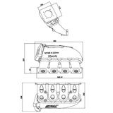 Cast Aluminum Intake Manifold for transverse VW/AUDI 1.8T with 4 injectors Fuel Rail Kit (right side OEM throttle)