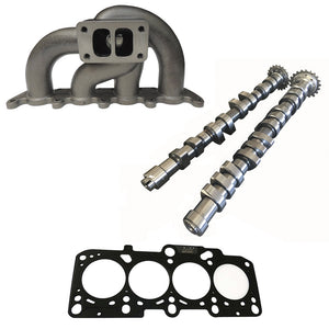 VW/AUDI 1.8L 20V transverse T3 twin scroll turbo manifold  + 252 / 260 performance camshaft set + 2.50mm decompression MLS head gasket