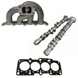 VW/AUDI 1.8L 20V transverse T3 twin scroll turbo manifold  + 252 / 260 performance camshaft set + 2.50mm decompression MLS head gasket