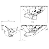 VW B5 T3 top mount turbo twin scroll manifold wastegate "i"