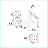 55 degree L fitting Wastegate mount for Golf IV TMW08T3N manifold