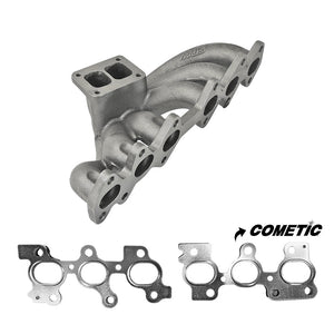 TOYOTA / LEXUS 2JZ-GTE T4 TOP MOUNT TWIN SCROLL CAST TURBO MANIFOLD V-BAND WASTEGATE + COMETIC MLS EXHAUST MANIFOLD GASKET