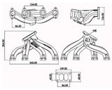 VW passat B1, B2 8v T3 twin scroll top mount turbo manifold