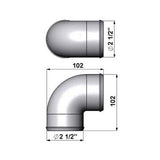 2.5” tight radius 90° elbow intake pipe