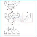 Chevy Euro Corsa B C10NZ / C14NZ / C16NZ T25 turbo manifold